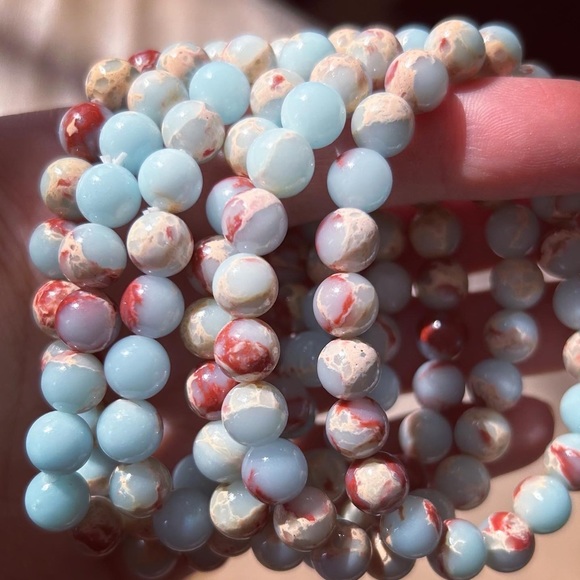 Blue Imperial Jasper Bracelets | Snakeskin Jasper - Picture 3 of 4